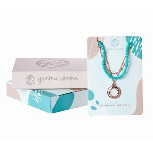 Gemma Simone Aqua Beaded Lariat Necklace